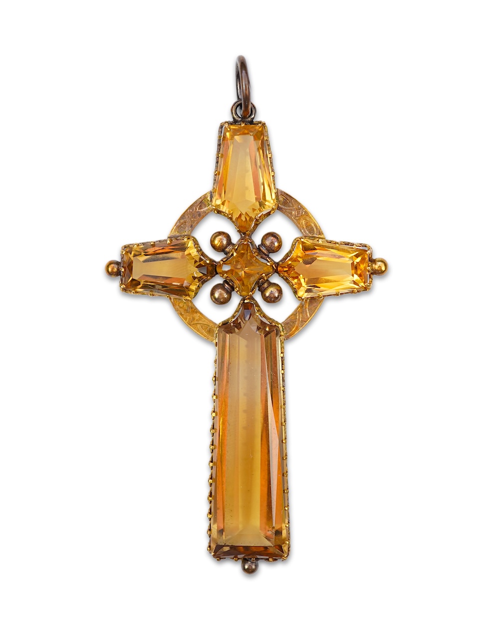 A Victorian gold and citrine pendant, late 19th century